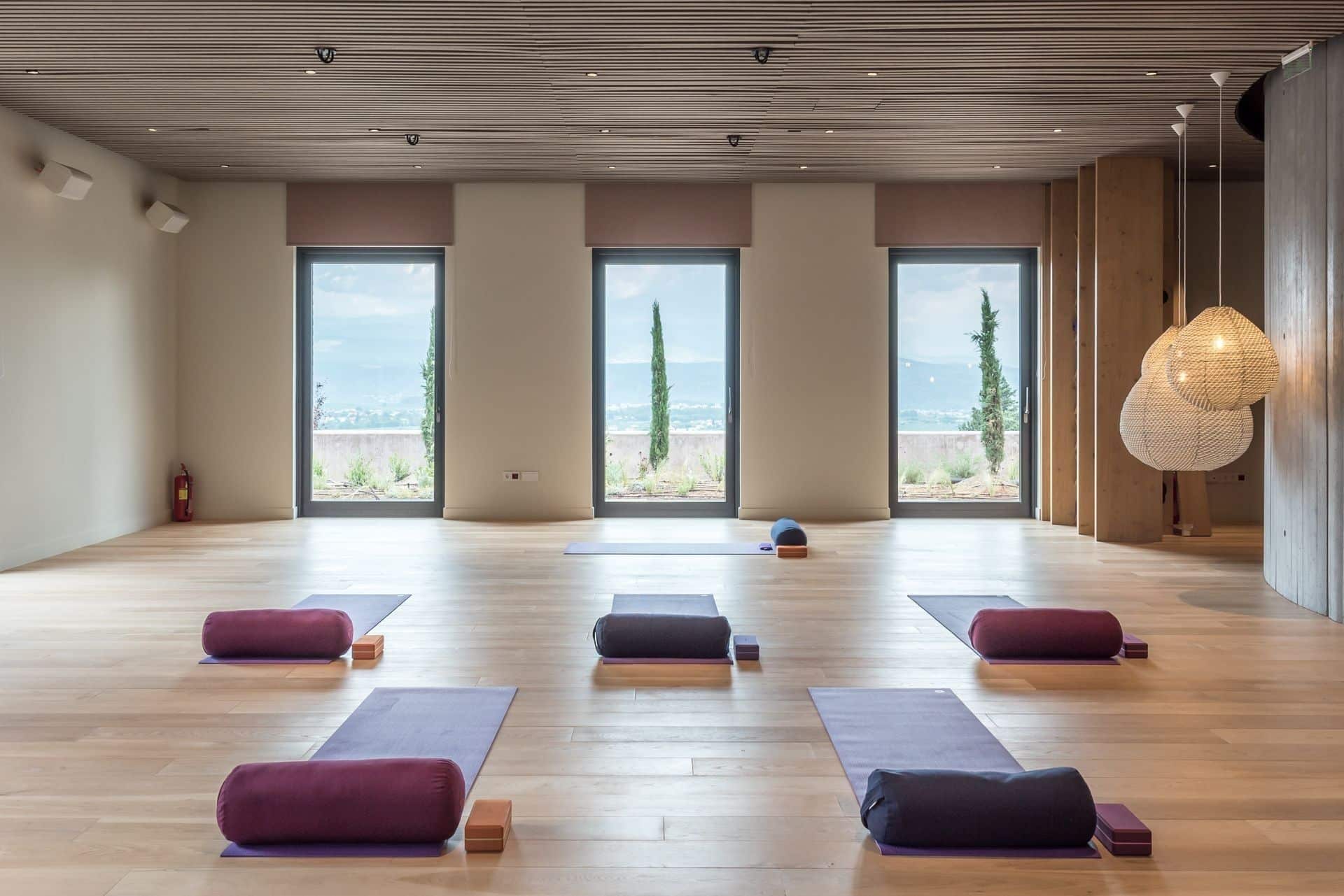 Yoga room at Euphoria Retreat in Sparta, Greece